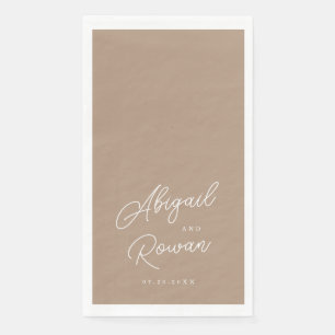 Boho Sand Script Minimalist Wedding Guest Towels Napkin