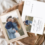 Boho Save the Date Photo Minimal Script  Postcard<br><div class="desc">Wedding Boho Terracotta Save the Date Cards that have a photo on the front. The Save the Date cards contain a modern hand lettered cursive script typography that are elegant,  simple and modern to use after you minimalist simple wedding day celebration.</div>