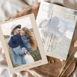 Boho Save the Date Photo Minimal Script  Postcard<br><div class="desc">Wedding Boho Terracotta Save the Date Cards that have a photo on the front. The Save the Date cards contain a modern hand lettered cursive script typography that are elegant,  simple and modern to use after you minimalist simple wedding day celebration.</div>