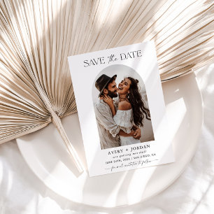 Boho Save the Date, Photo Minimalist Save the Date Invitation