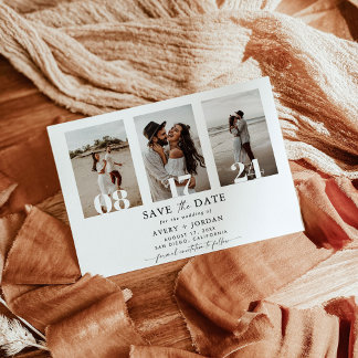 Boho Save the Date, Photo Minimalist Save the Date Invitation