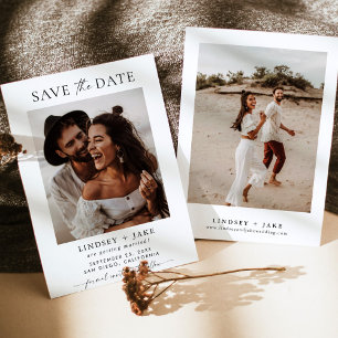 Boho Save the Date, Photo Minimalist Save the Date Invitation