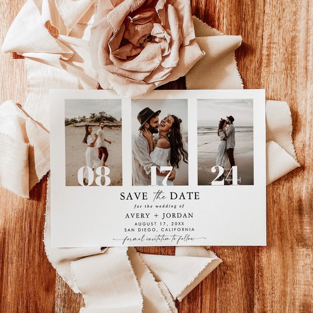 Boho Save the Date, Photo Minimalist Save the Date Invitation (Creator Uploaded)