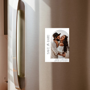 Boho Save the Date, Photo Minimalist Save the Date Magnetic Invitation