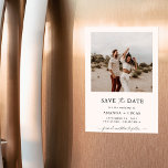 Boho Save the Date, Photo Minimalist Save the Date Magnetic Invitation<br><div class="desc">Customise your wedding announcement with our minimalist Save the Date photo magnet. This elegant, personalised keepsake features a clean design that showcases your engagement picture. Perfect for modern couples seeking a unique way to share their special day. Easily create a memorable save-the-date that reflects your style. Customise text and background...</div>