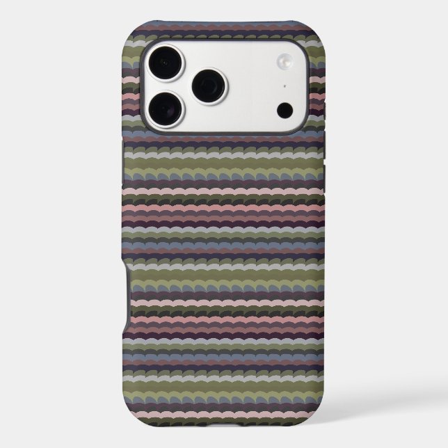 Boho Scallop Stripe Pattern iPhone case (Back)
