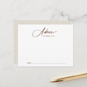 Boho Script Baby Shower Advice Card