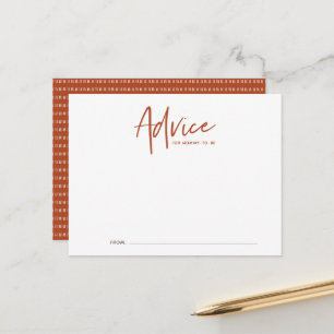 Boho Script Baby Shower Advice Card