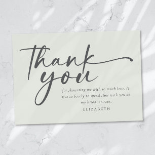 Boho Script Bridal Shower Thank You Card