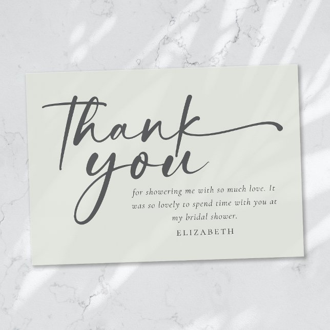 Boho Script Bridal Shower Thank You Card (Creator Uploaded)