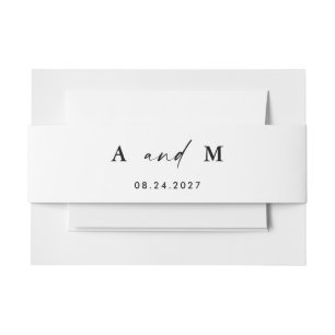 Boho Script Wedding Invitation Belly Band