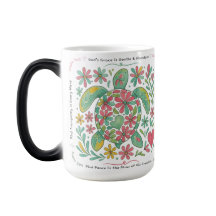 Boho Sea Turtle Christian, 11 or 15oz, Pink/Green