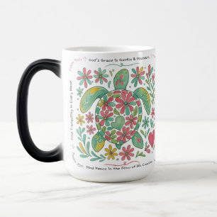 Boho Sea Turtle Christian, 11 or 15oz, Pink/Green Magic Mug