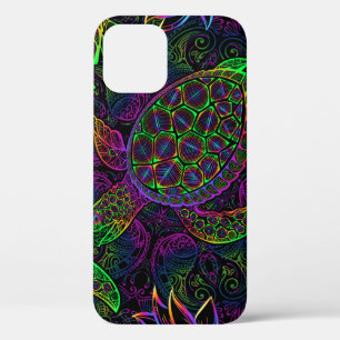 Boho Sea Turtle: Psychedelic Mandala Pattern iPhone 12 Case