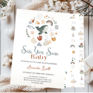Boho Sea You Soon Nautical baby shower Invitation