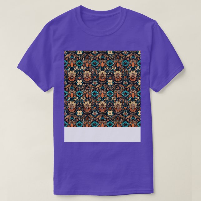 Boho Seamless Pattern Bohemian Hippie Gypsy Flower T-Shirt (Design Front)