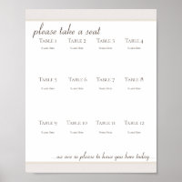 Boho Seating Chart Value Poster Paper (Matte)