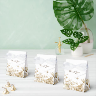 Boho Sepia Watercolor Florals Tent Favour Box