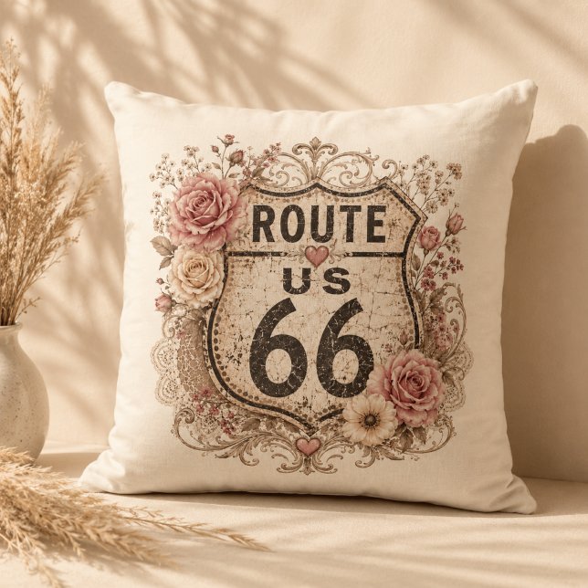 Boho Shabby Chic Mother Road Accent Cushion (Creator Uploaded)