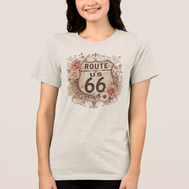 Boho Shabby Chic Mother Road Apparel Tri-Blend Shirt (Front)