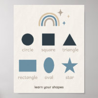 Boho Shapes Print Nursery Wall Art for Kids