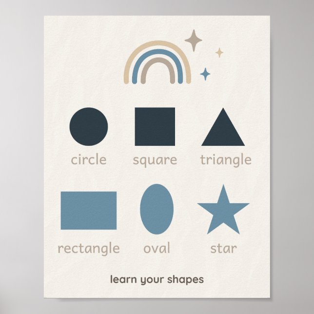 Boho Shapes Print Nursery Wall Art for Kids (Front)