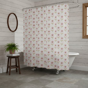 Boho Shower Curtain with Ukrainian Folk Pattern
