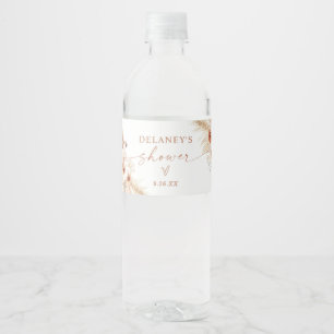 Boho Shower Water Bottle Label