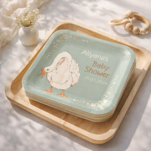 Boho Silly Goose Personalised Baby Shower  Paper Plate