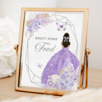 Boho Silver Lilac Geometric Quinceañera Food