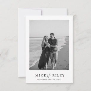 Boho Simple Elegant Text and Photo Wedding Save The Date