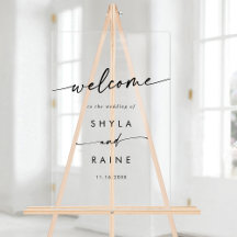 Boho Simple Modern Clear Acrylic Wedding Welcome