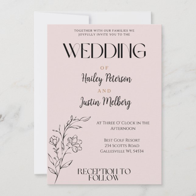 Boho Simple Wedding Invitation (Front)