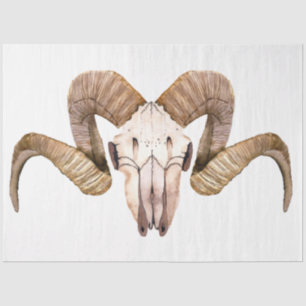 Boho Skull and Flowers Series Design 2 Tissue Paper