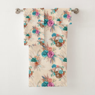 Boho Skull Series Design 3  Bath Towel Set