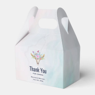 Boho Skull with Butterflies and Flowers Thank You Favour Box