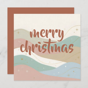 Boho Snowy Abstract Christmas Holiday Card
