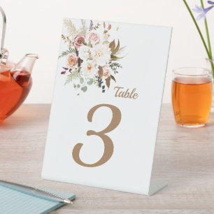 Boho Soft Coloured Roses/White Flowers Pedestal Sign