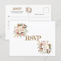 Boho Soft Coloured Roses/ White Flowers RSVP