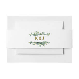 Boho Soft Coloured Roses & White Flowers Wedding Invitation Belly Band