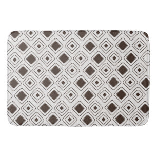 Boho Soft Neutral Tribal Geometric Aztec Pattern Bath Mat