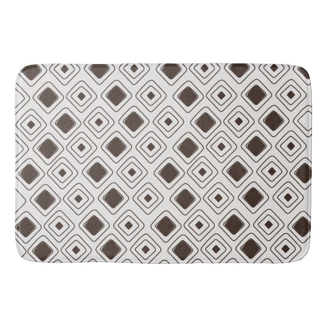Boho Soft Neutral Tribal Geometric Aztec Pattern Bath Mat (Front)
