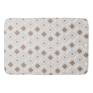 Boho Soft Neutral Tribal Geometric Aztec Pattern Bath Mat