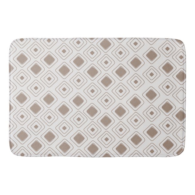 Boho Soft Neutral Tribal Geometric Aztec Pattern Bath Mat (Front)