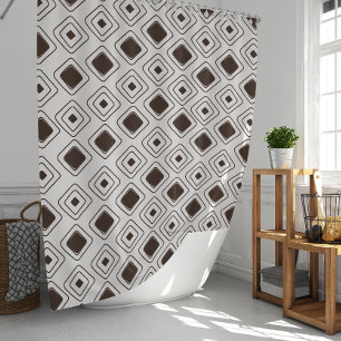Boho Soft Neutral Tribal Geometric Aztec Pattern Shower Curtain
