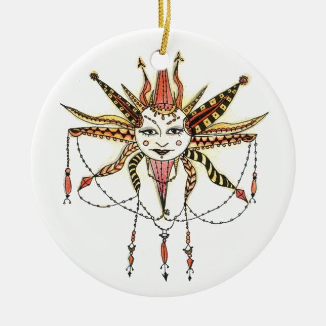 Boho Soleil Ceramic Tree Decoration (Front)