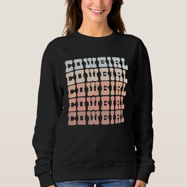 Boho South Western Desert Groovy 70s Cowgirl 2 Sweatshirt (Front)