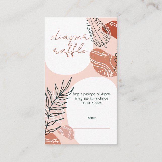 Boho Southwest Desert Baby Shower Diaper Raffle Enclosure Card (Front)