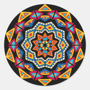 Boho Southwest Mandala Classic Round Sticker