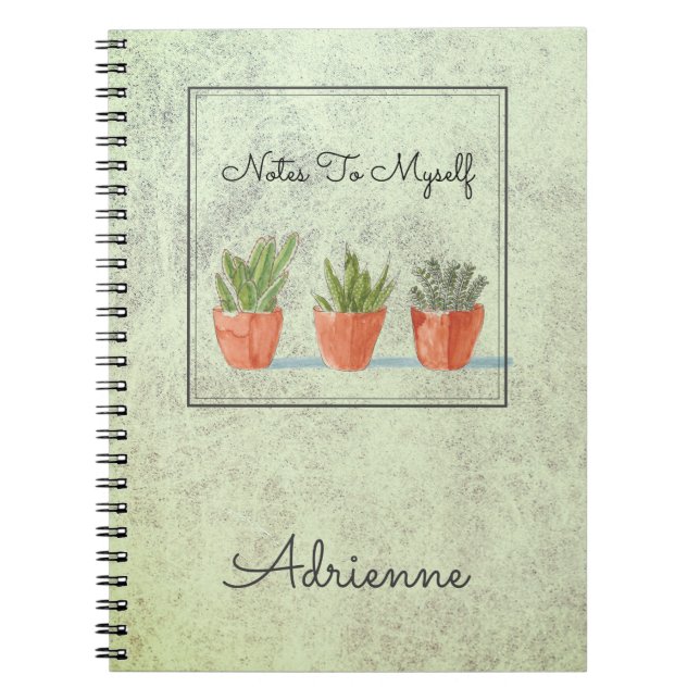 Boho Southwest Succulents Notes To Myself Notebook (Front)
